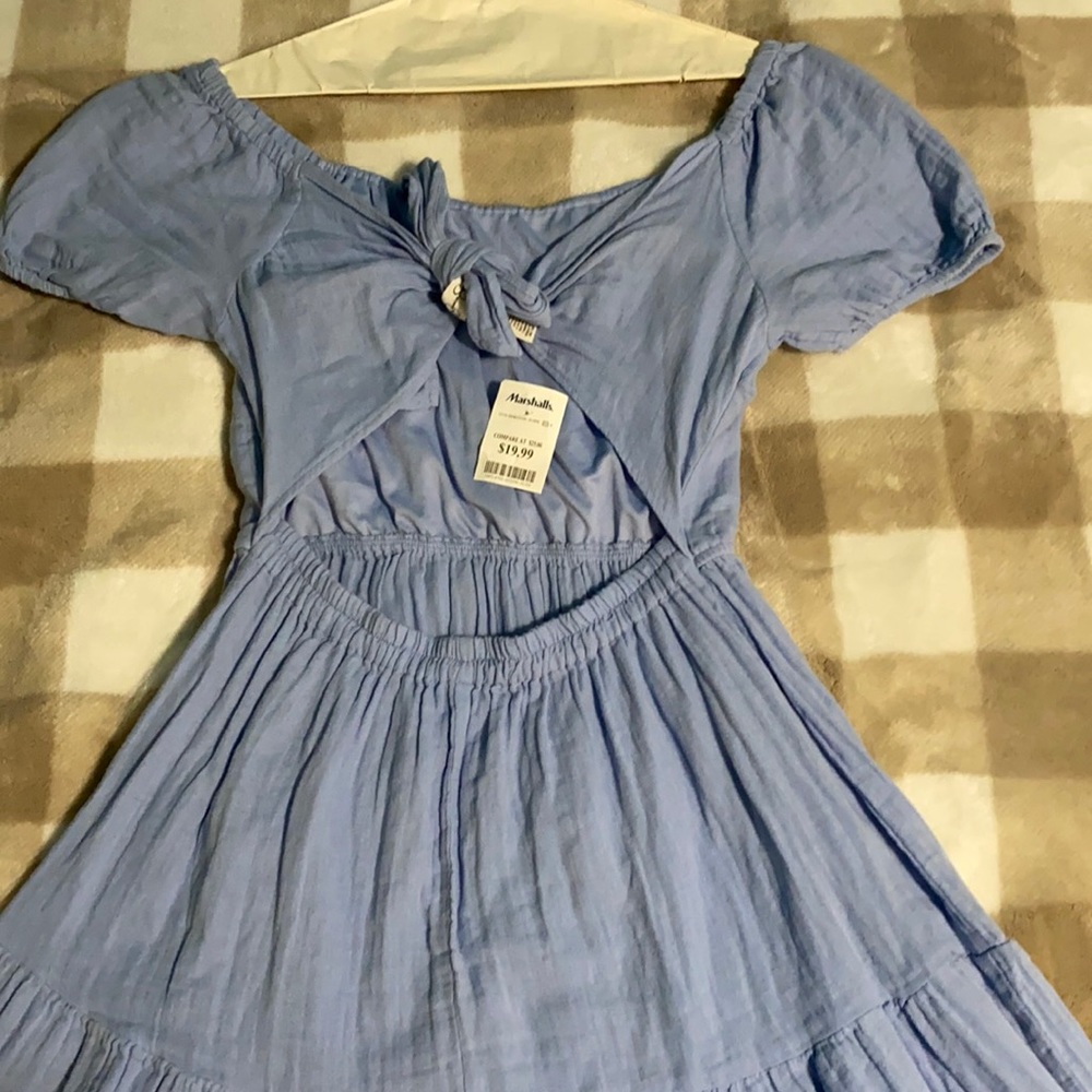 NWT Blue summer dress with tie in front